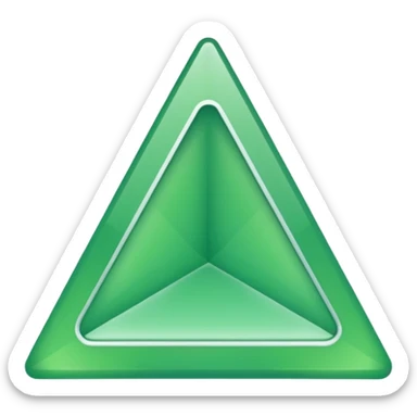 A green upside down triangle sticker