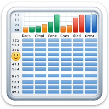 spreadsheet with data cells and formulas sticker
