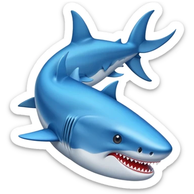 Un tiburón con zapatos azules sticker