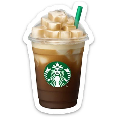 Starbuck ice coffee with ice cubes sticker