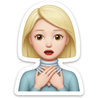 Woman with hands around neck chocking sticker