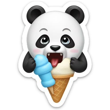 Ice cream eating a panda  sticker
