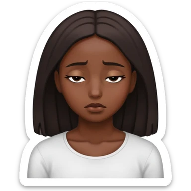 black dark girl super sad eyes closed sticker