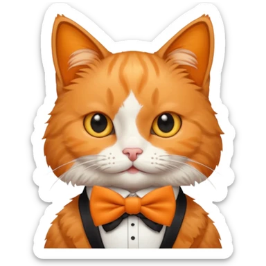 a cat in Tom and Jerry with bow tie sticker