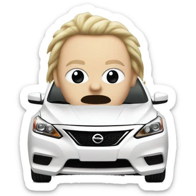 Aggressive white Nissan Sentra sticker