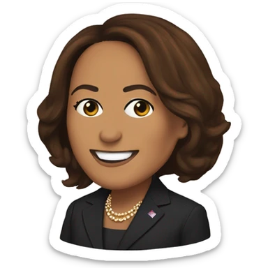 Kamala harris wearing a trump flag sticker