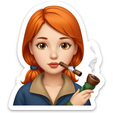Hot girl smoking a pipe sticker