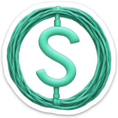 A dollar sign made out of tangled ethernet cables
 sticker