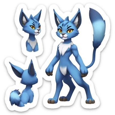 Anthro Sona-Fakemon Lynx-Caracal Full Body sticker