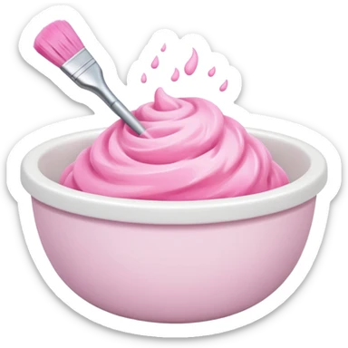 pink brush Mixing bowl sticker