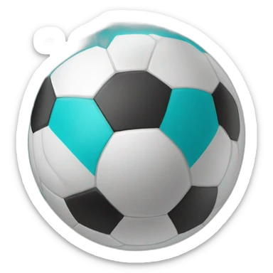 soccer ball in kazakh flag color sticker