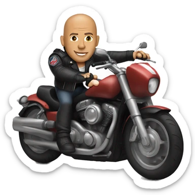 Vin Diesel riding motorcycle sticker
