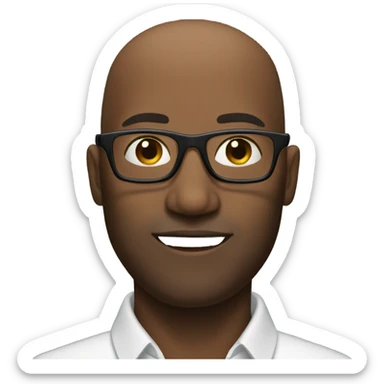 New York black bald guy with glasses  sticker