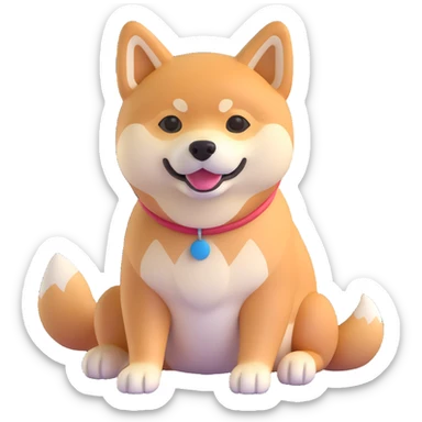 shiba inu, sitting sticker