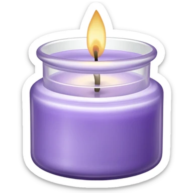 Lavender candle – purple wax in frosted glass jar sticker