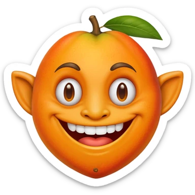 Troll face with mango sticker
