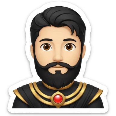 Saturn, God of Time from Gods and Goddesses with black hair and beard, black outfit sticker
