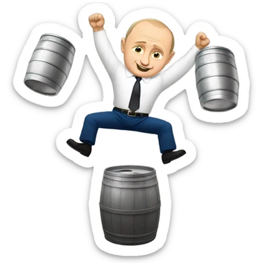 Vladimir Putin doing a keg stand sticker