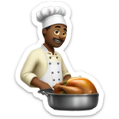 Chef cooking turkey in a kitchen  sticker