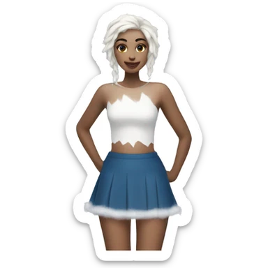 Snow Flake tights and snowy mini skirt  sticker