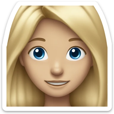 smiling girl with long hair blue eyes sticker