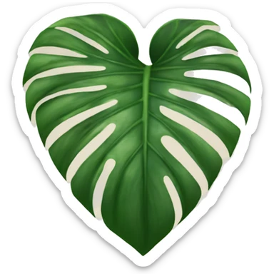 Monstera leaf heart sticker