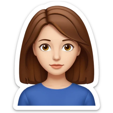 lady with a shoulder-length brown hair sticker