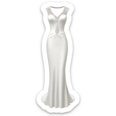 Hyper Realistic ornate 
Minimalistic diamonds and peals sheath Wedding dress displays sticker