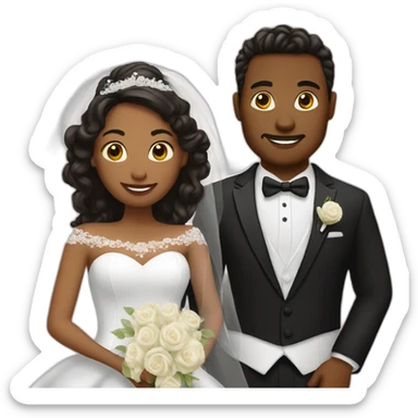 bride and groom sticker