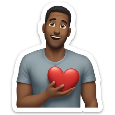 🤗 con un corazón entre las manos sticker