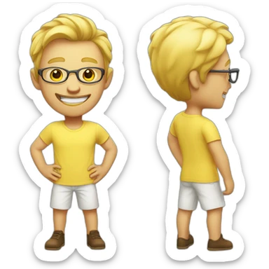 confident and outgoing man with yellow skin and without glasses sticker