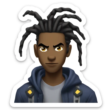static shock with dreads going backwards  sticker