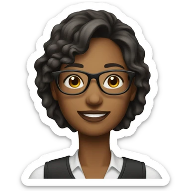 young women mom teacher with glasses sticker