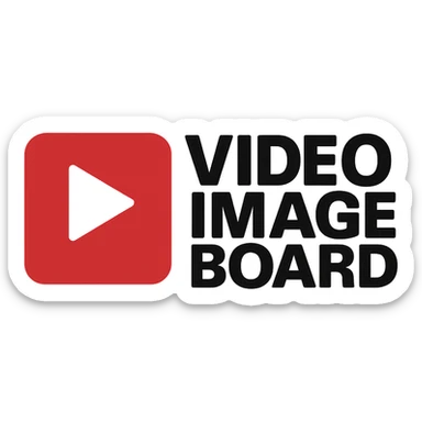 A simple logo for a video image board from the 2000s sticker