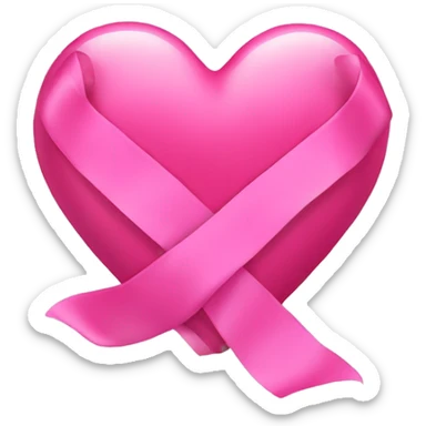 Pink heart with ribbon sticker