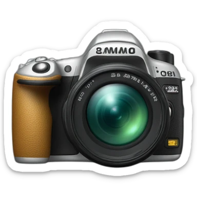 a dslr camera with microphone sticker