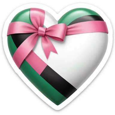 HEART PALESTINE FLAG WITH PINK BIG RIBBON  sticker