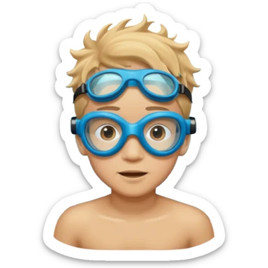 Underwater boy sticker