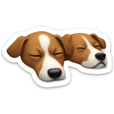 2 Dogs sleeping on a Bed sticker