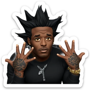 dark skin male with tattoos sticker