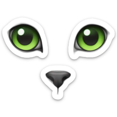 black and white cat with green eyes sticker