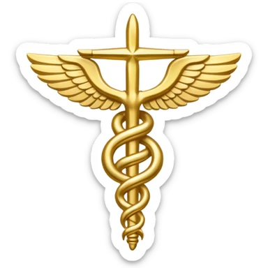 golden caduceus sticker