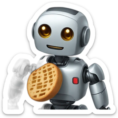 a roboter that eat an nutela bred sticker