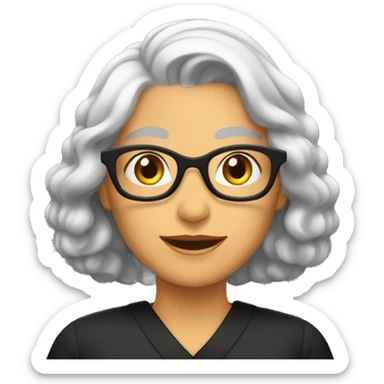 Mujer vieja vestido negro con brazos sticker