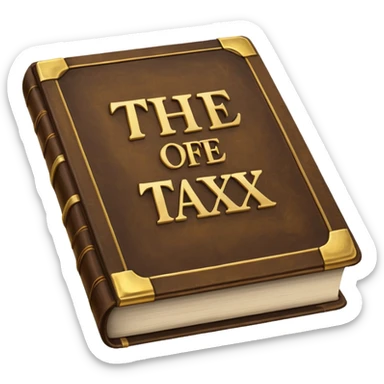 a huge book closed with thousands of pages called "the tax code" sticker