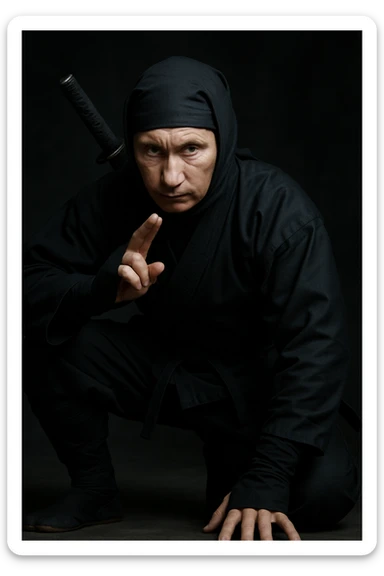 Realistic Putin as a ninja sticker