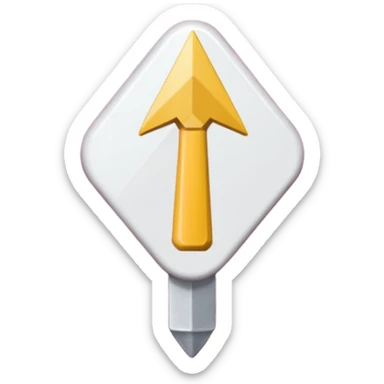 fleche directionelle blanche tres simple  sur fond de couleur rose sur un bouton   sticker