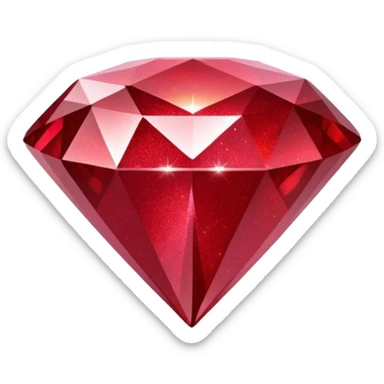 red glitter diamond sticker
