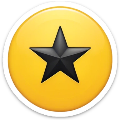 Create a yellow round circle and add at mini black start in a circle sticker