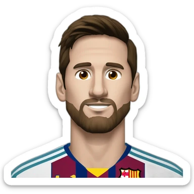lionel messi pelo blanco, barba blanca larga, un lunar grande en la punta de la nariz sticker